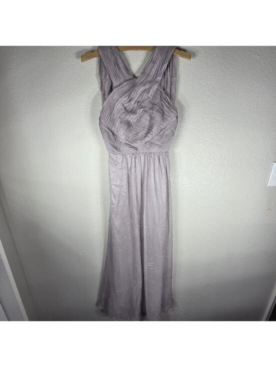 ASOS Dresses & Skirts - ASOS Lavender Gray Pleated Maxi Dress Size 2 Criss-Cross Ruched Chiffon Gown